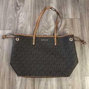 Michael Kors Large Monogram Drawstring Tote Bag